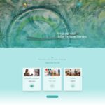 Screenshot von eine Startseite eine Homepage, Header ist mit einem Gemalten Wandbild auf dem, mit Angeboten für Meditation, Achtsamkeit, Supervision und Coaching.